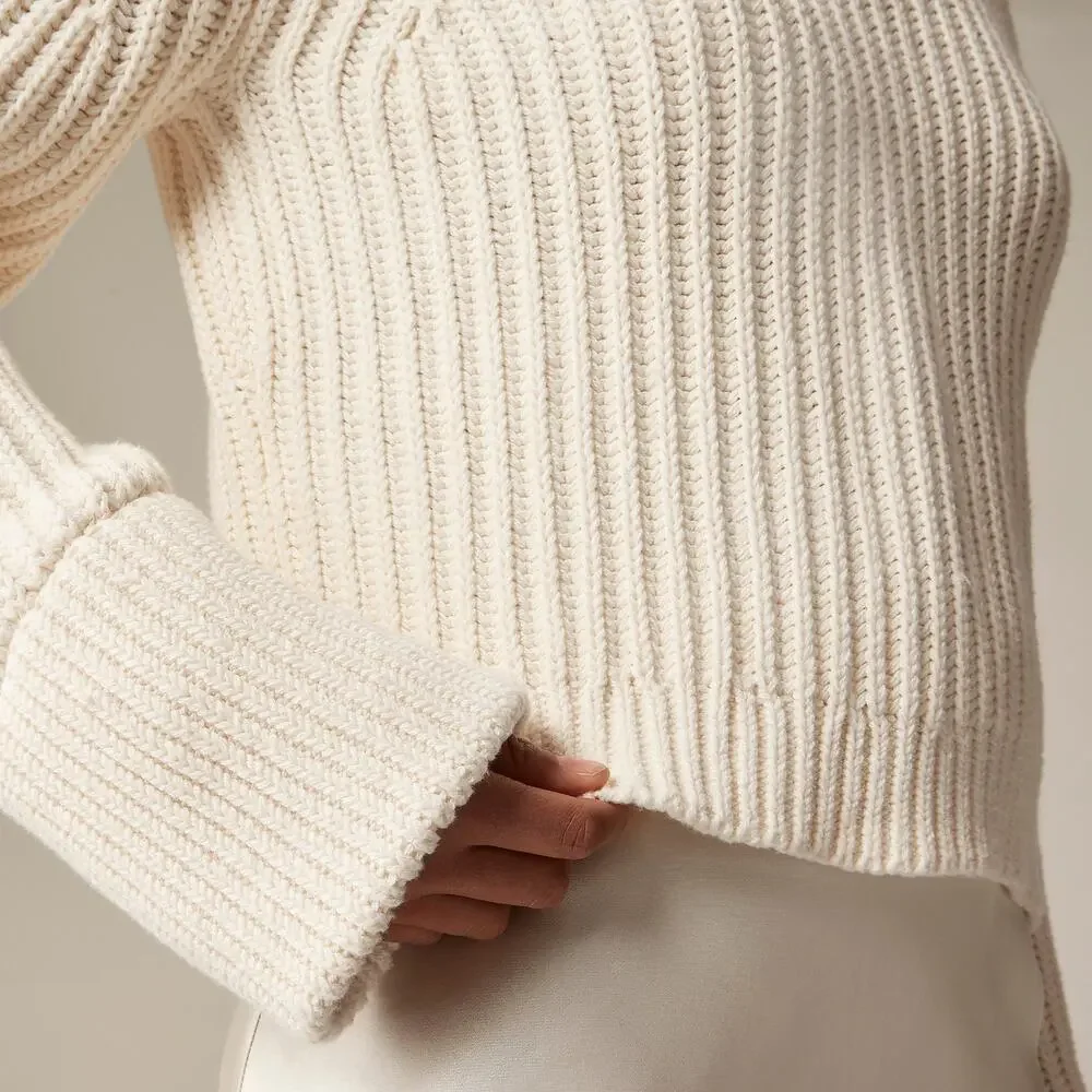 J. Crew Heritage Cotton Fisherman Crewneck Sweater Antique White Size XS NWT